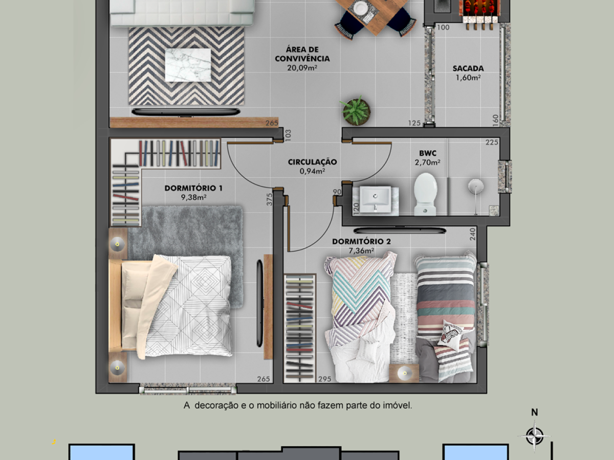 RESIDENCIAL VICENZA 2 quartos, Bortolotto, Nova Veneza